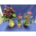 Lot Of 3 Artificial Plants And Flower Arrangements
